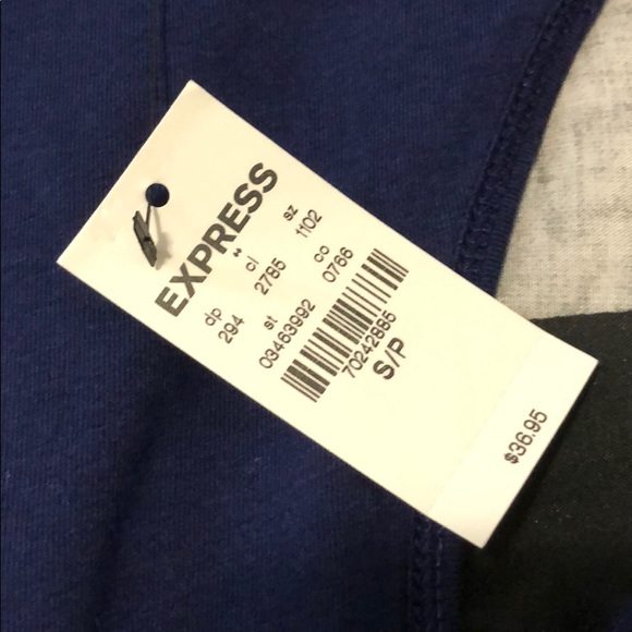 Express Dresses & Skirts - Blue racer back ruched dress. Never worn. NWT